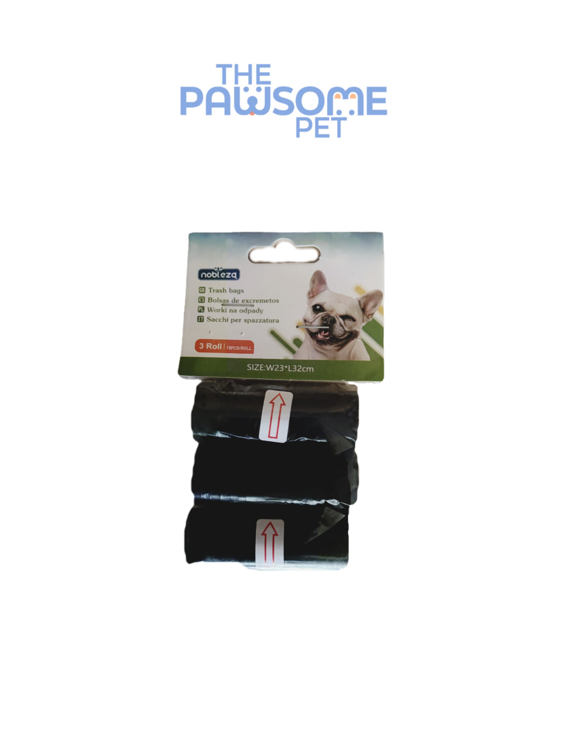 poop waist bag black 3 rolls